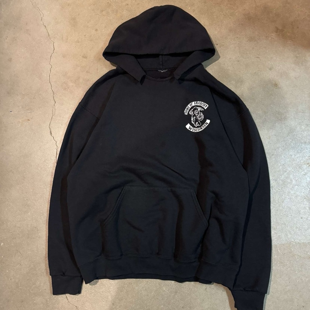 Black Pullover Hoodie with Logo and Casual Style